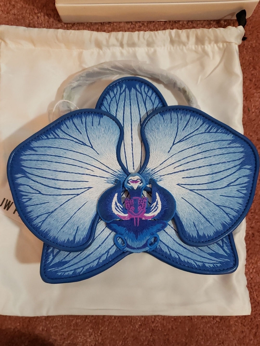 Blue Orchid Purse. JW PEI Flora Orchid Shaped Top Handle Bag - Picture 4 of 12